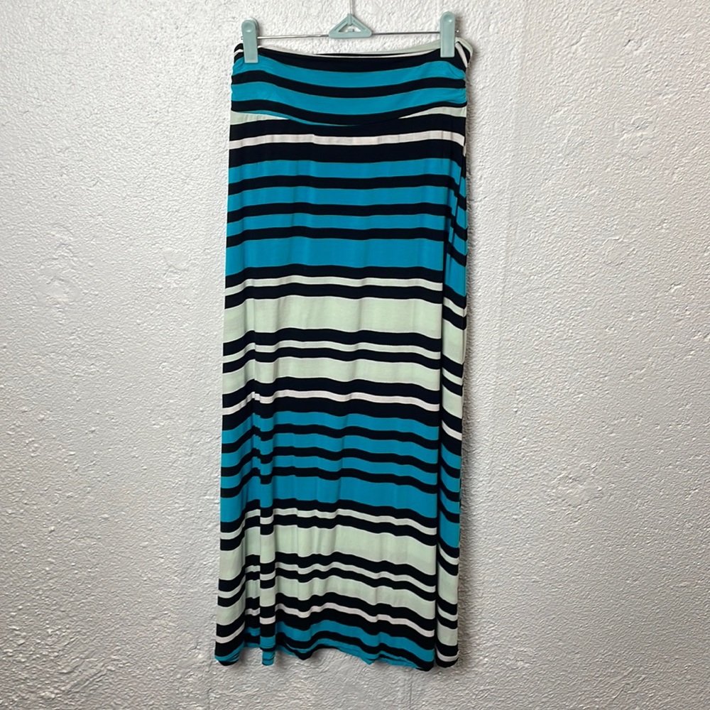 Blue and Black Maxi Skirt